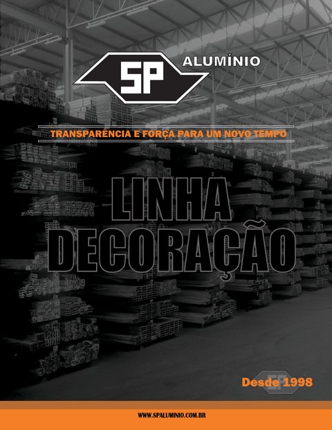 Capa do Catálogo de Perfis para Decoração